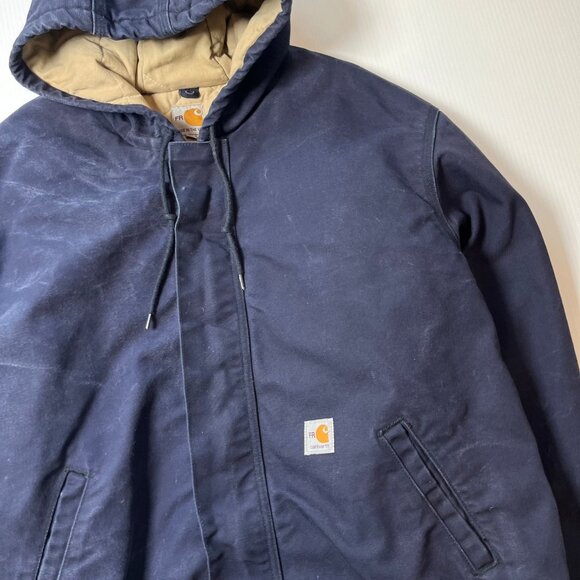 Vintage Carhartt FR Quilted Hooded Zip Jacket XXL - Picture 4 of 10